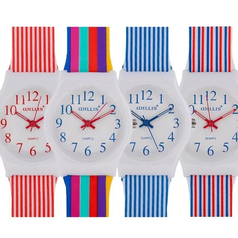 Новинка 2017 женские Мини часы Willis кварцевые желеобразный стол яркие цвета детские