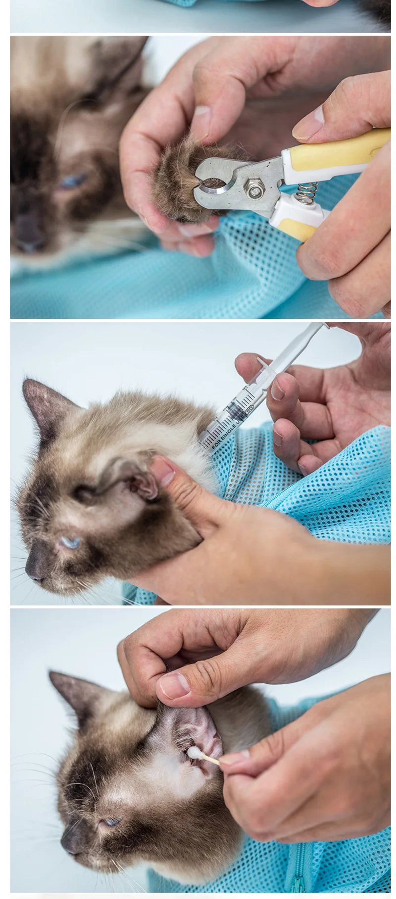 Сумка для мытья кошек, сумка для ванны для кошек, сумка для ванной, для домашних животных, для порезания гвоздей, с защитой от ловли, фиксированная сумка для кошек, товары для уборки кошек, средства для защиты от царапин