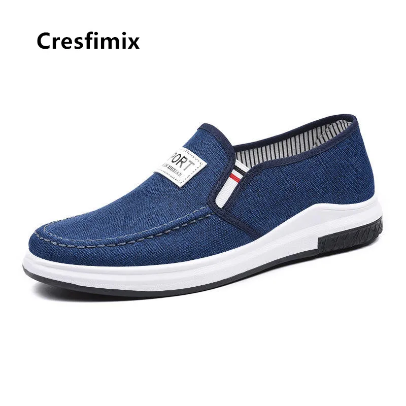 Cresfimix/мужские модные удобные Черные слипоны Мужская повседневная синяя