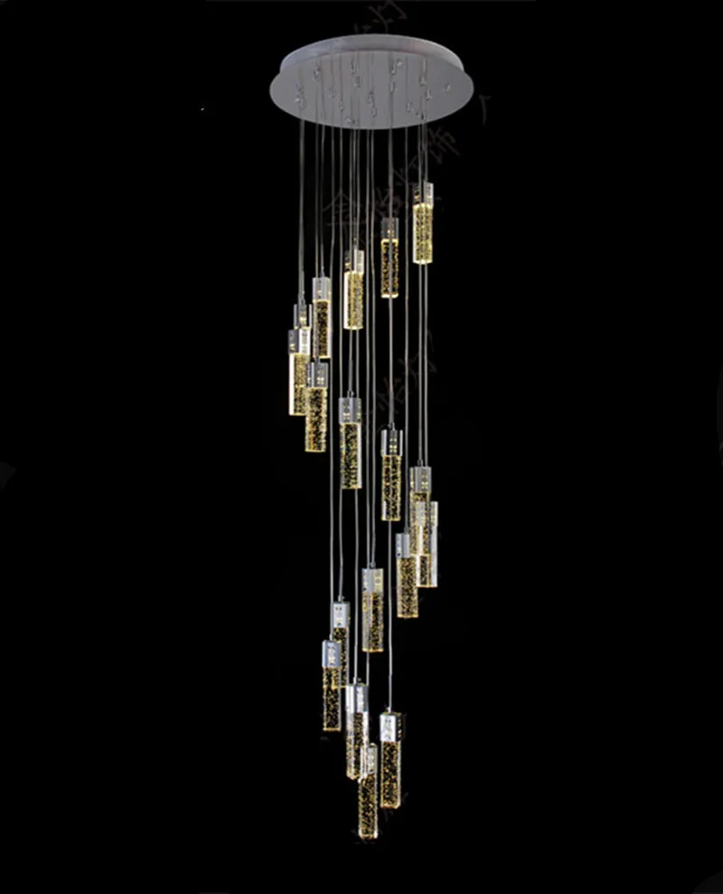値段 1.5-4 M ヴィラホテル Led シャンデリアクリスタル階段照明 G4 Led ストリップ Luminaria スパイラル階段バブルクリスタルシャンデリア