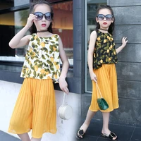 summer girls clothes set children clothing outfits sleeveless topspants for kids girls casual suit tracksuit 4 6 8 10 12 years