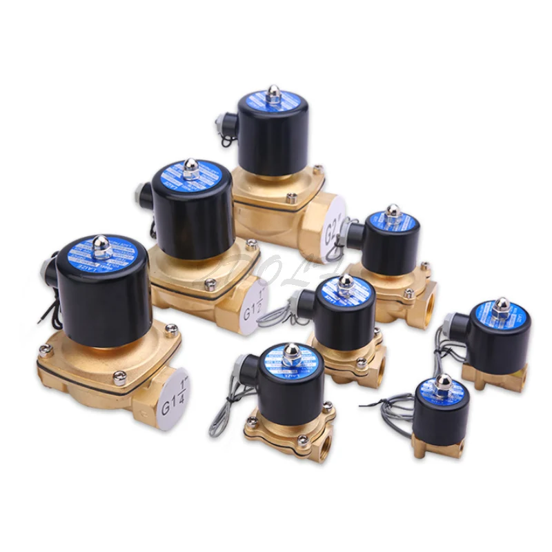 2W025 08 AC220V DC12V DC24V 1/4 &quotЭлектрический электромагнитный клапан Вода Воздух N/C Газ