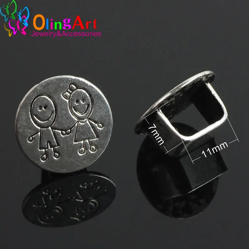

OlingArt 17*9mm 6/12/18 Pcs/Lot fashion jewelry clasps Round belt buckle Boy girl for flat leather cord bracelet DIY