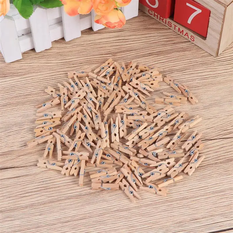 SUEF 50-100 шт 3,5 см бревенчатый цвет экологичный деревянный зажим DIY мини фото небольшой деревянный зажим для одежды прищепки@ 6