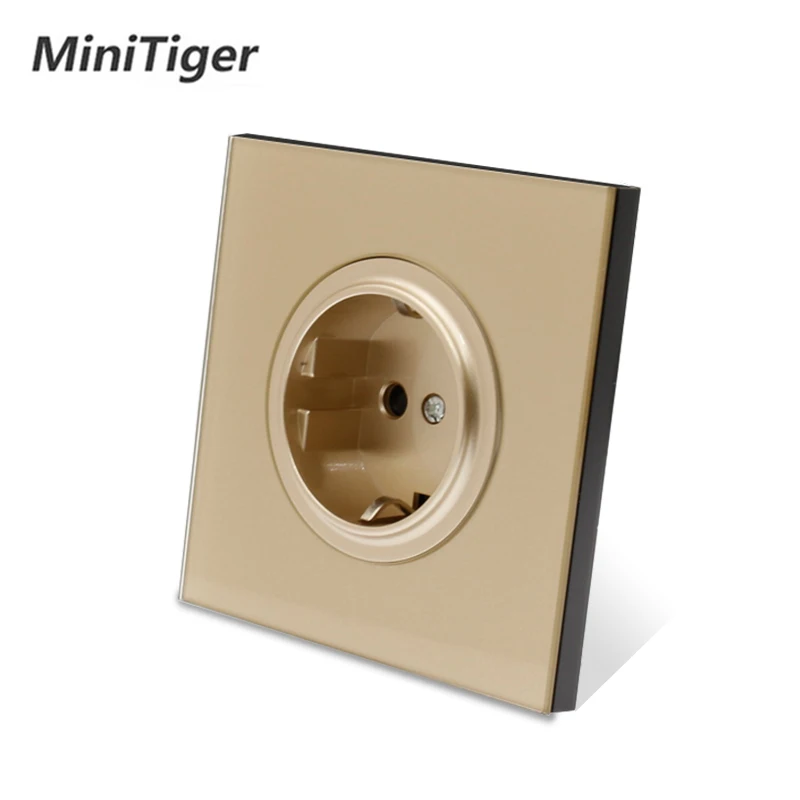 Minitiger 2019 Новое поступление стеклянная панель с кристаллами 16А стандарт ЕС