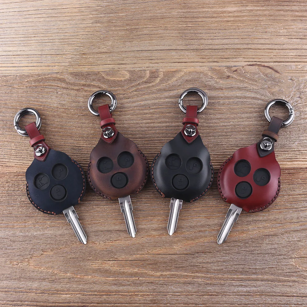 Кожаный брелок KEYYOU 3 Butons для Mercedes F Benz Smart Fortwo 450 чехол ключей автомобиля защитный |