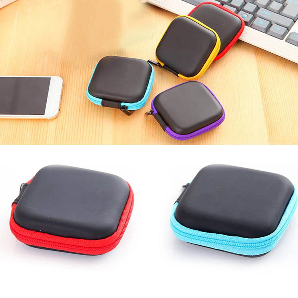 Квадратный прямоугольник нейлоновый Кошелек для монет USB диск наушники сумка для хранения Органайзер чехол