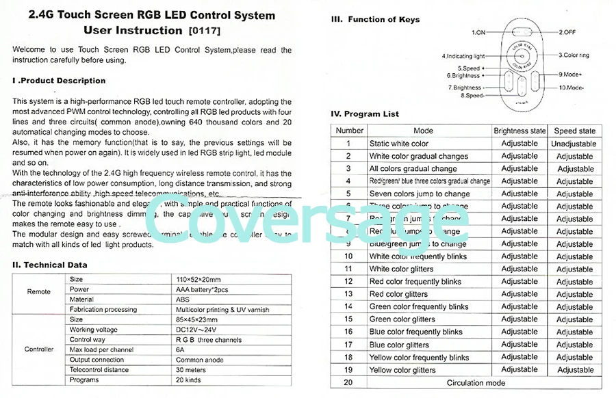 Coversage 2,4 г светодио дный контроллер RGB DC12-24V Сенсорный экран РФ дистанционного Управление для RGB Светодиодные ленты лампа светильник 3528 5050 RGB