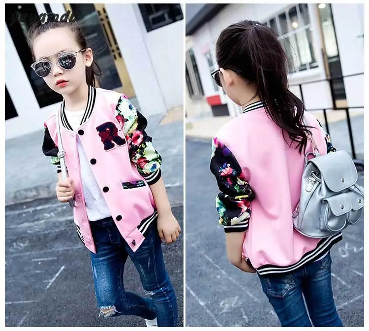 Детская куртка 2017 Осень-весна пальто для девочек хлопковая верхняя одежда с