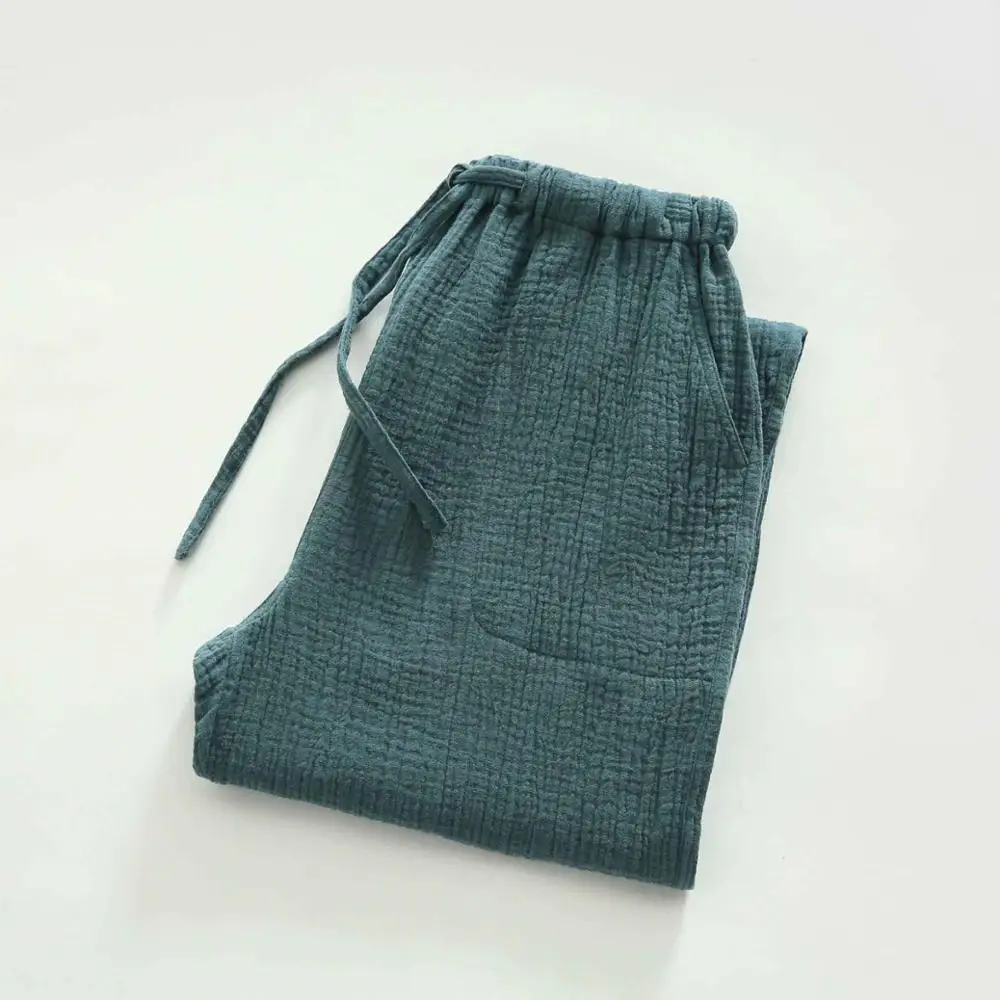 men dark green Размера плюс хлопок Мягкий Весна Лето Женский сон нижняя часть пижамы штаны для сна брюки свободные пижамы женские мужские пижамы брюки - Цвет: men dark green