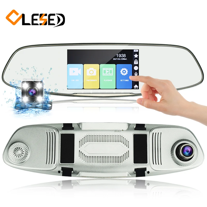 Ips сенсорный экран автомобиля камера зеркало заднего вида авто dvrs автомобили dvr