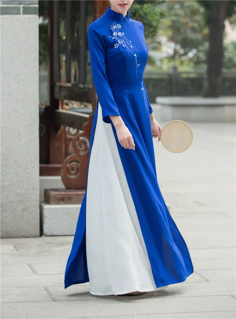 Современное китайское платье, китайский халат Qipao интернет-Китайский магазин женский халат De Soiree японское кимоно аозай вьетнамское платье AA4426