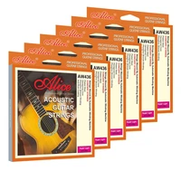6sets alice acoustic guitar strings hexagonal core phosphor bronze wound anti rust coating aw436sl 011