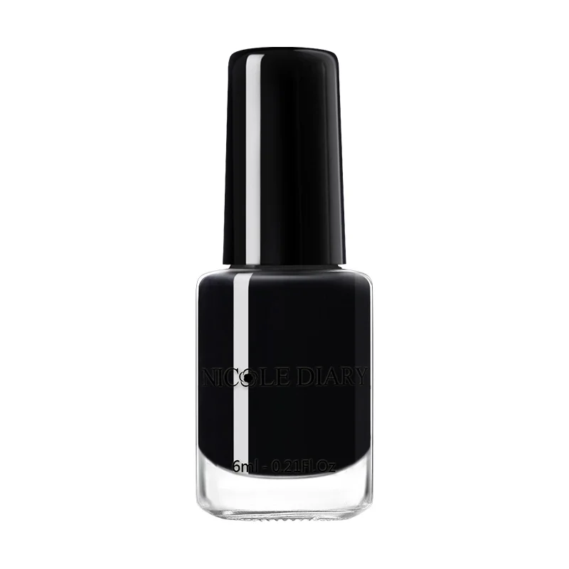 Black Polish NICOLE DIARY Хамелеон пилинг лак для ногтей на водной основе песок Звезда Блеск лак для ногтей на черной основе необходимый лак для ногтей - Цвет: Black Polish