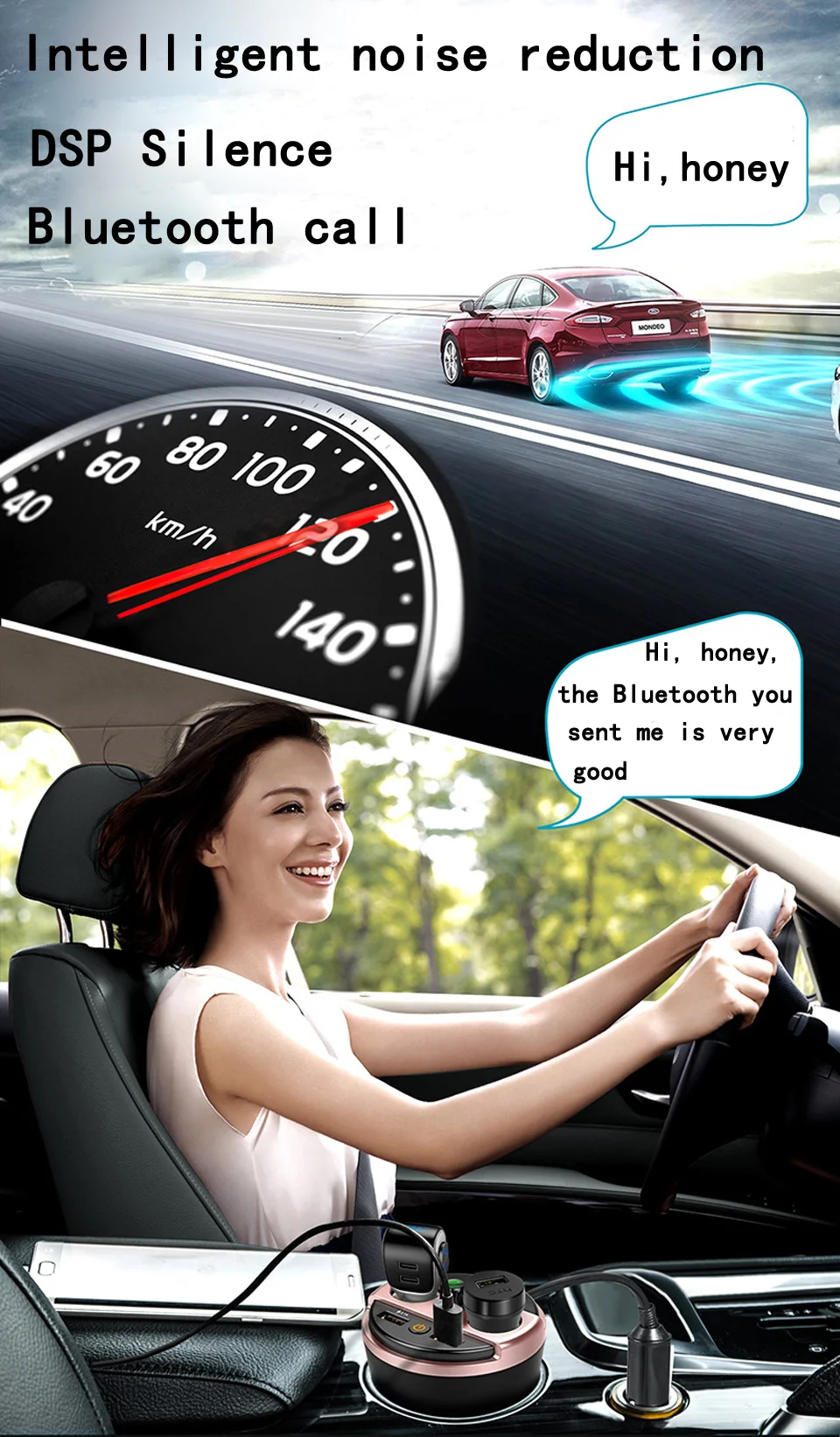 Автомобильный Bluetooth fm-передатчик Handsfree автомобильный комплект Музыка MP3 аудио плеер подстаканник 2 прикуривателя 2 Переходник USB для зарядки в машине
