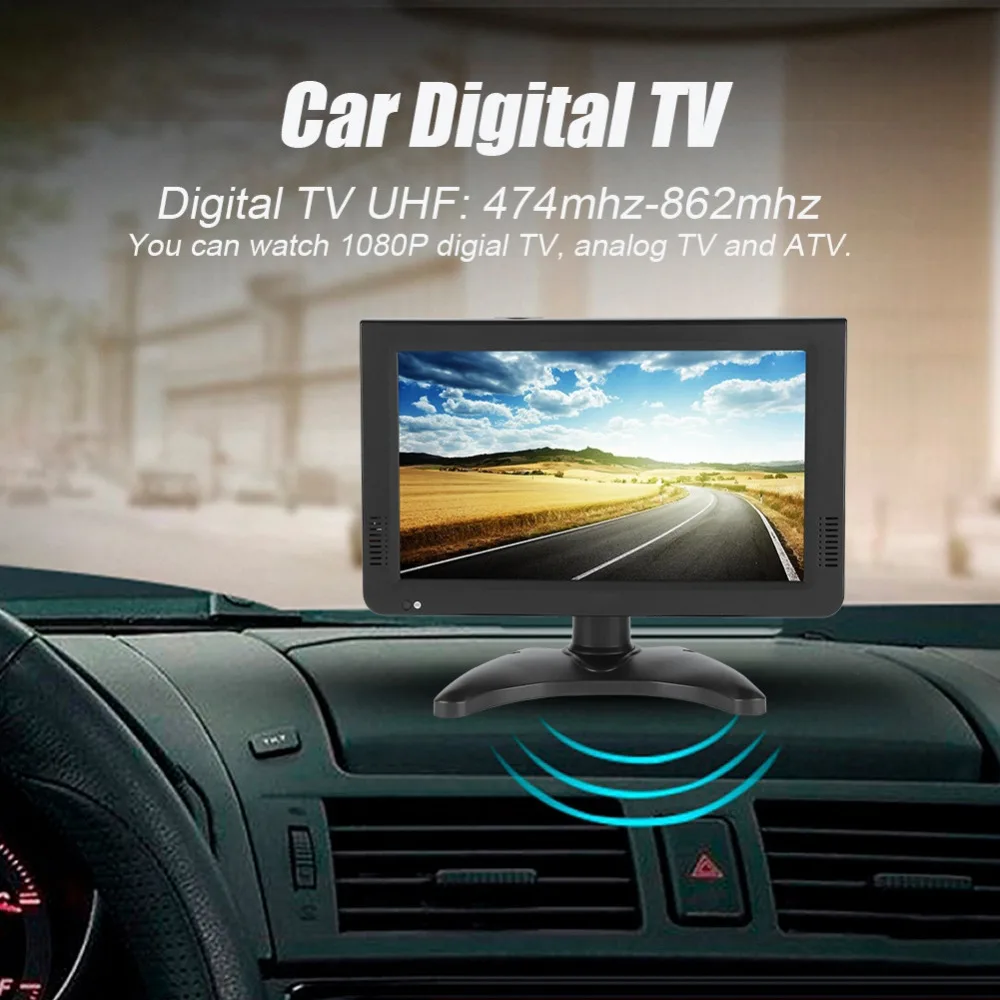 LEADSTAR 10 дюймов Автомобильный цифровой ТВ Высокая чувствительность 1080P Портативный ТВ для аналоговый/цифровой ТВ/ТВ для штепсельная вилка британского стандарта