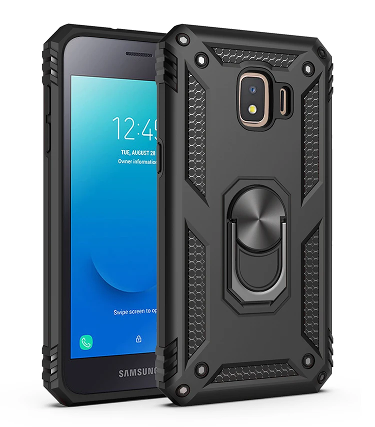 Роскошный армированный Мягкий противоударный чехол для samsung Galaxy J2 Core SM-J260F/DS J260 J2Core силиконовый бампер жесткий чехол металлическое кольцо