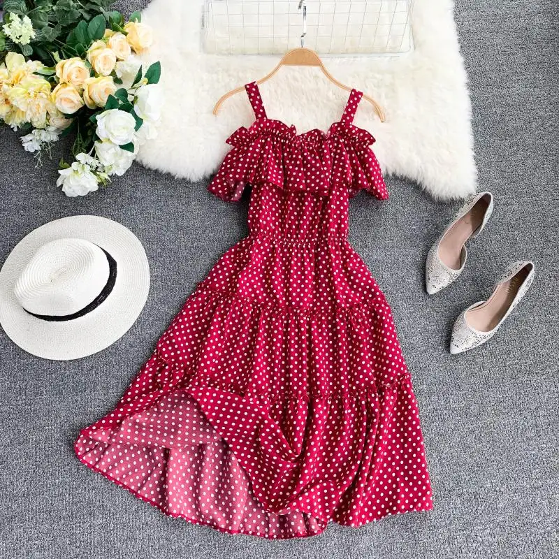 2019 Новое модное женское платье без бретелек с открытыми плечами ruffled приталенное