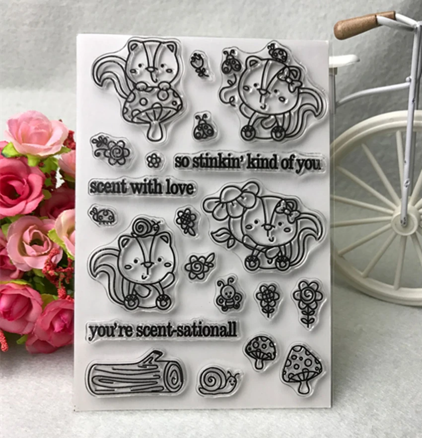 Белка чистый штамп для скрапбукинга Прозрачная силиконовая резина DIY Фотоальбом Декор QZ23