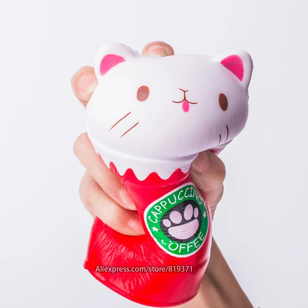 

Cute 14cm Cappuccino Coffee Cup Cat Scented Antistress Squishy Slow Rising Squeeze Toys Cure funny Gifts For Kids Brinquedos