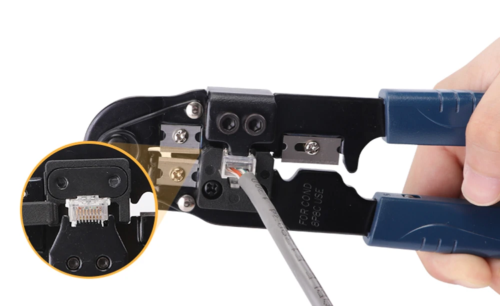Pro'skit 808-376C компьютерная Хрустальная головка обжимные плоскогубцы(200 мм) Профессиональный Интернет-кабель Сети Обжимные полосы резцы плоскогубцы