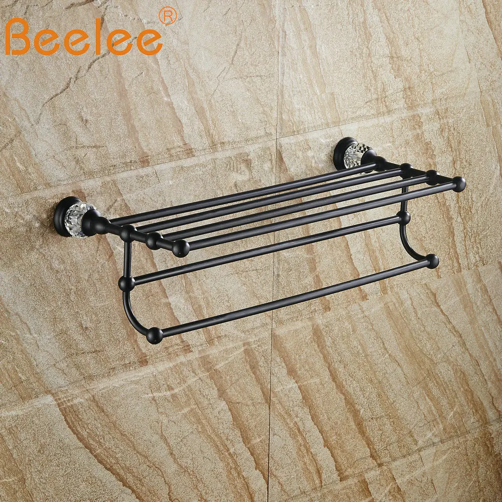 Beelee твердая латунная бронзовая стойка для полотенец черный настенный держатель