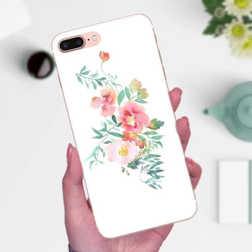 Peony Daisy Cactus Leaves Coque Phone Case Transparent Soft For Xiaomi Redmi Note 2 3 3S 4 4A 4X 5 5A 6 6A Pro Plus | Мобильные