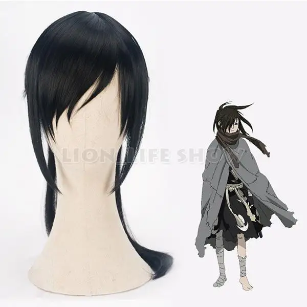 Dororo Hyakkimaru косплей парик черный конский хвост клип Osamu Tezuka Аниме - Цвет: Черный