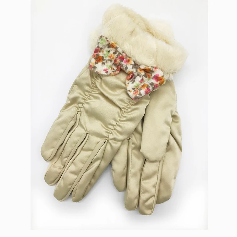 Перчатки FLYBER Elegant Women Solid с дизайном банта для зимы и осени 2020 года с полными пальцами и защитой для вождения и лыжного спорта.