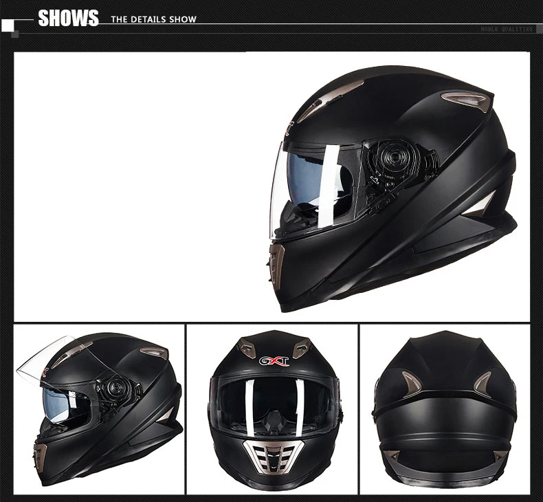 Шлем с двойными линзами для мотоциклистов с системой блокировки Sheld GXT 999 moto rbike шлем moto casco