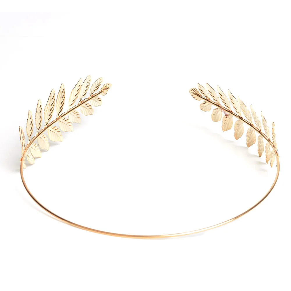 Барокко Стиль Глод Color металлические листья Hairband Head платье свадебные аксессуары