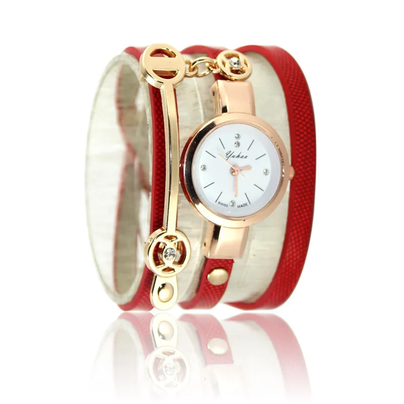 Новый модный кожаный браслет для девушек женские часы высокого качества отдыха