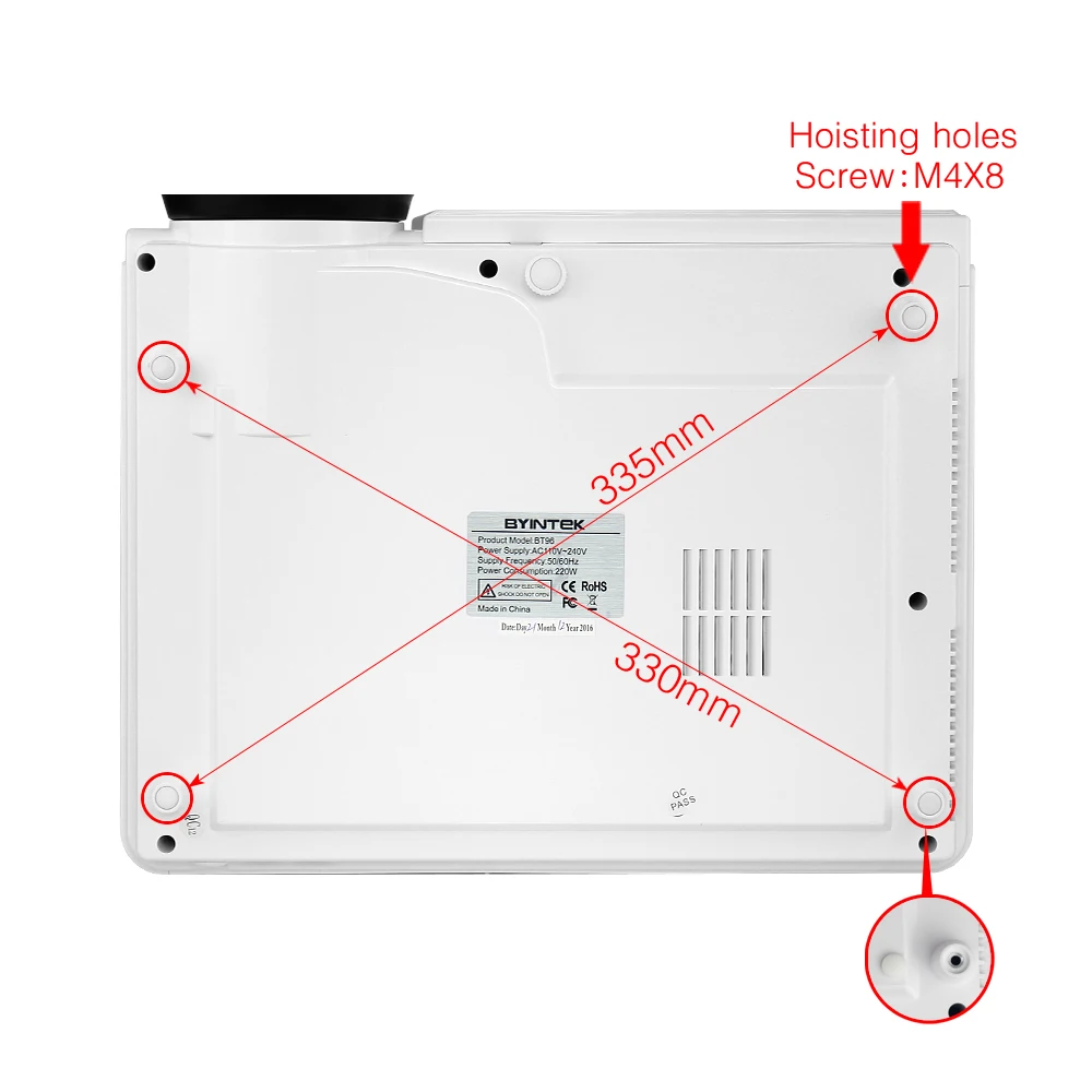 BYINTEK Топ бренд BT96 HDMI USB 1280x800 WXGA 200 дюймов HD 1080P цифровой домашний кинотеатр