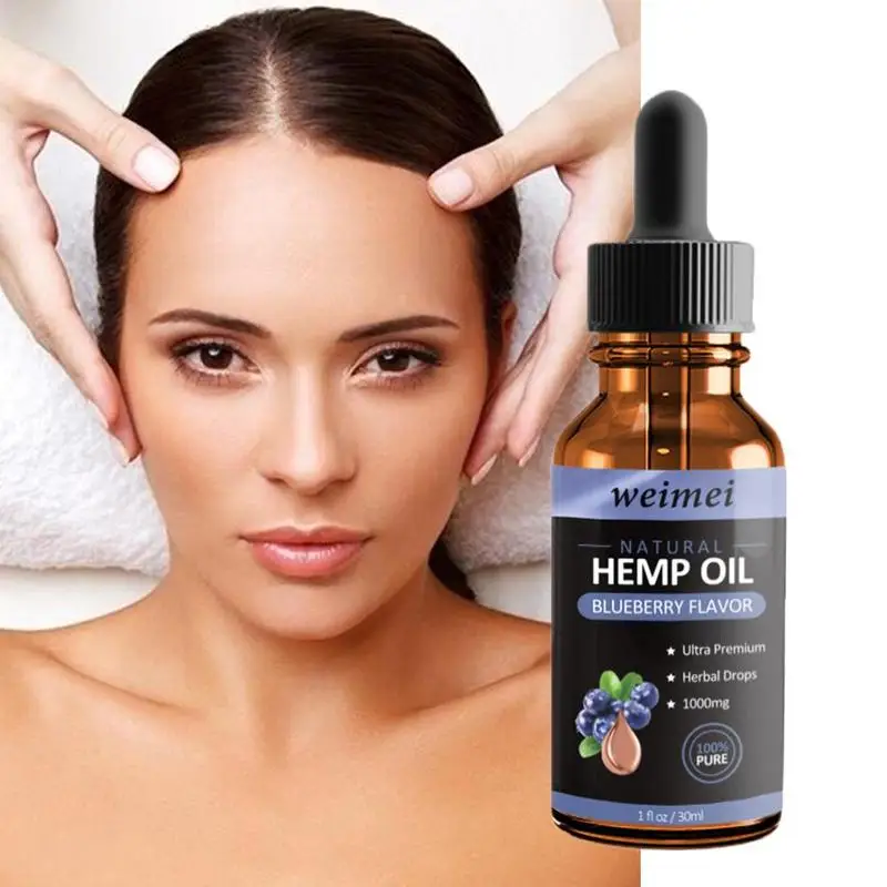 30ml Natural Blueberry Flavor Hemp Essential Oil 1000MG CBD Herbal Drops Relieve Stress Facial Body Skin Care Help Sleep | Красота и
