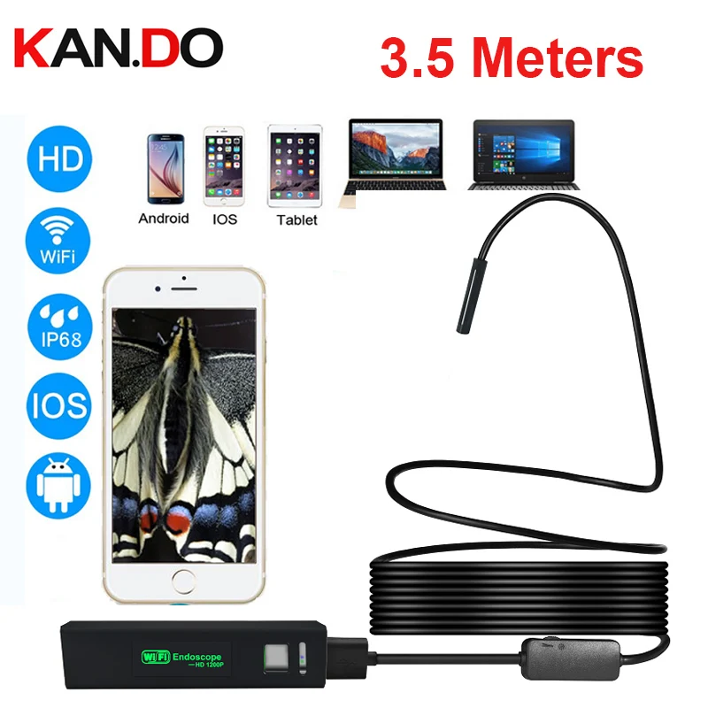 

2017 IP68 HD720 3.5M 8LED wifi inspection camera semi rigid cable endoscope for IOS,Mac,windows Endoscope Camera wifi Endoscope