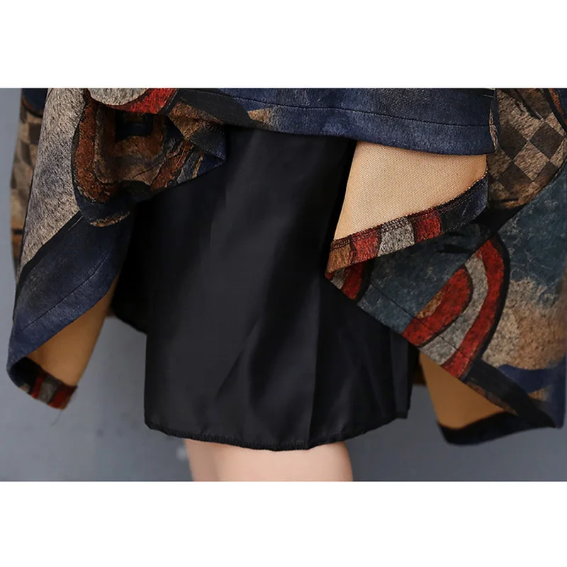 Мода 2017 г. в богемном стиле с принтом размера плюс зимнее миди юбки для женщин