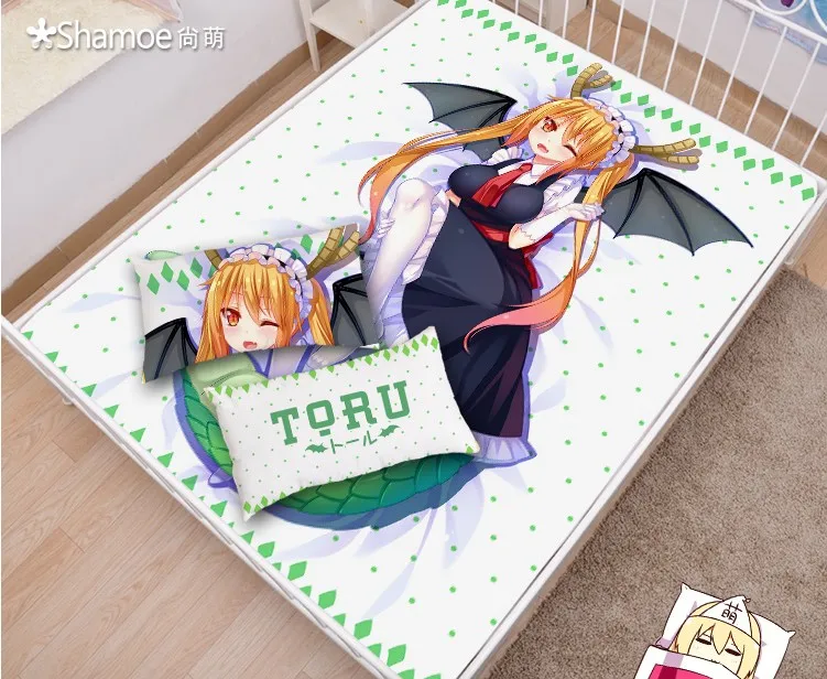 Наматрасник Kobayashi san Chi no Maid Dragon из японского аниме мультфильма натяжная простыня