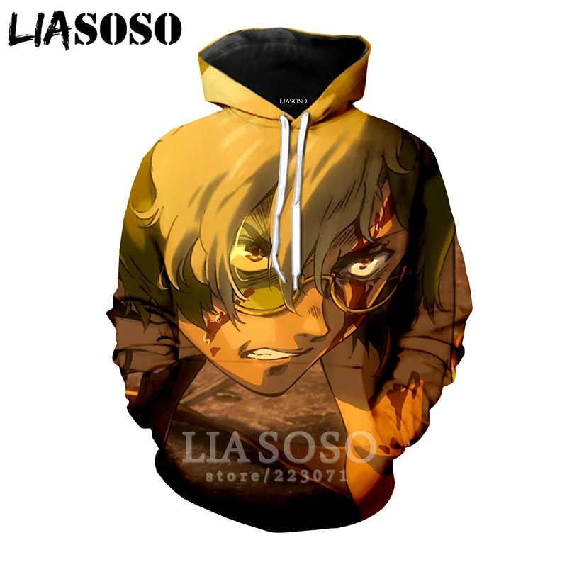 LIASOSO зимняя Новинка Мужская и Женская толстовка с 3D принтом аниме Kabaneri of the Iron Fortress