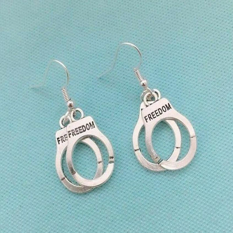 Женские серьги капельки манжеты из серебра ручной работы в античном