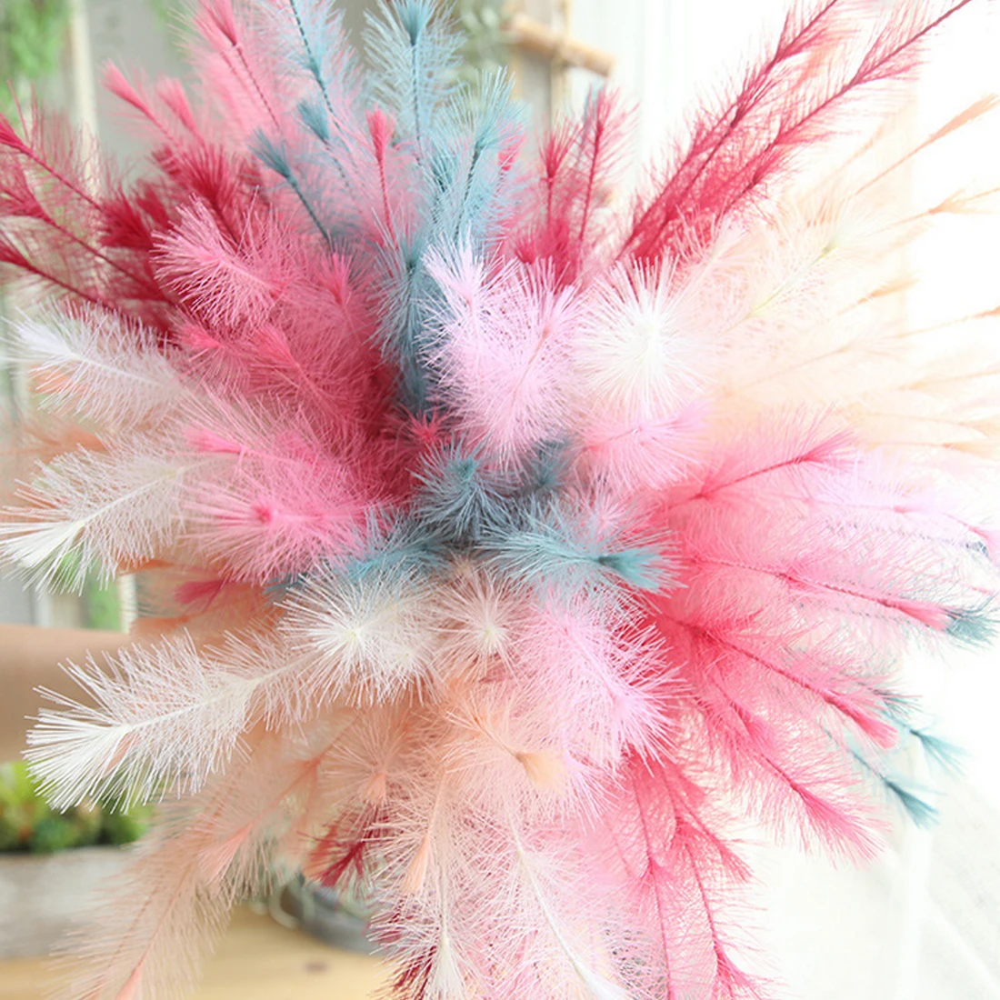 Artificial Flowers Fake Plastic Art Small Bouquet Flores Home Party Wedding Decorations Vivid Fuzzy Decorative | Дом и сад