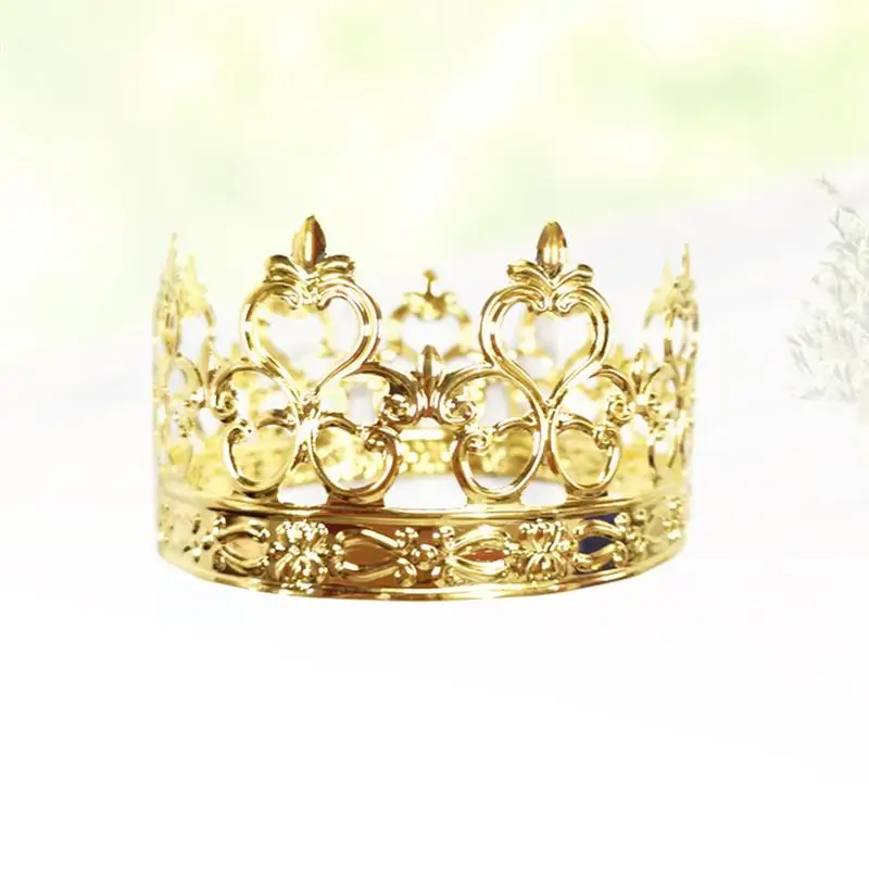 1PC Crown Shape Cake Decoration Iron DIY Prince Princess Child Birthday Cake Crown For Party Birthday Supplies