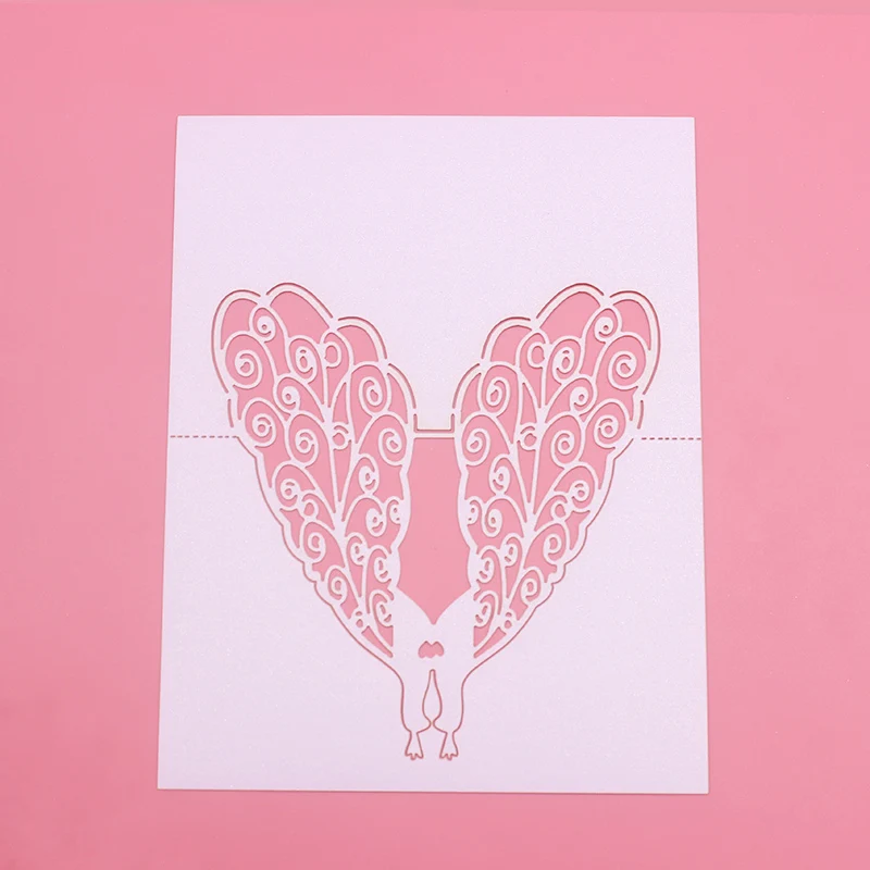 100 шт./лот каркас с вырезами двойной Павлин для свадьбы дня рождения название