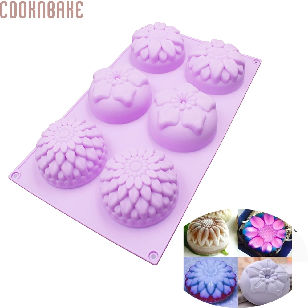 COOKNBAKE DIY три вида цветов силиконовая форма для торта мыльная желе CDSM 639|jelly mold|soap
