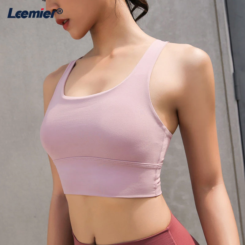Yoga Bra Solid Gym Sports Clothing Cross Strapped Back Sexy Athletic Underwear Quick Dry Tops Padded Push Up | Спорт и развлечения