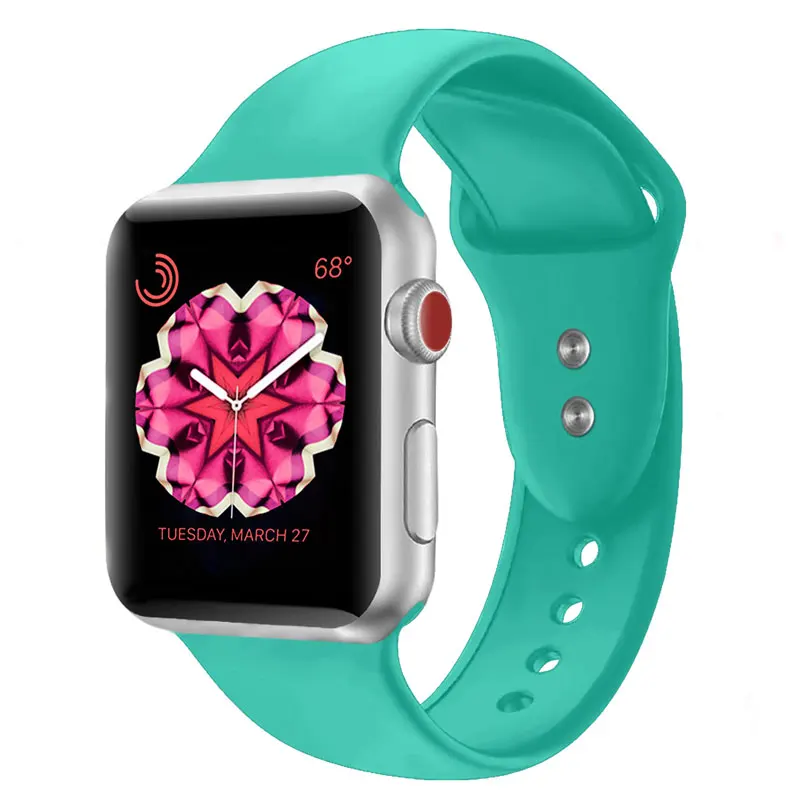 Силиконовый ремешок для Apple Watch 42 мм 38 мм iwatch 4 ремешка 44 мм 40 мм браслет с двойной пряжкой ремешок для часов Apple watch 4 3 2 1