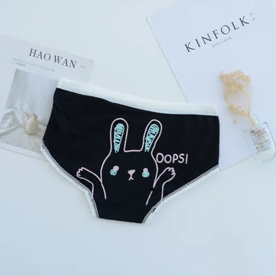 4 шт./лот Мягкие хлопковые трусы боксеры с принтом кролика для девочек детские