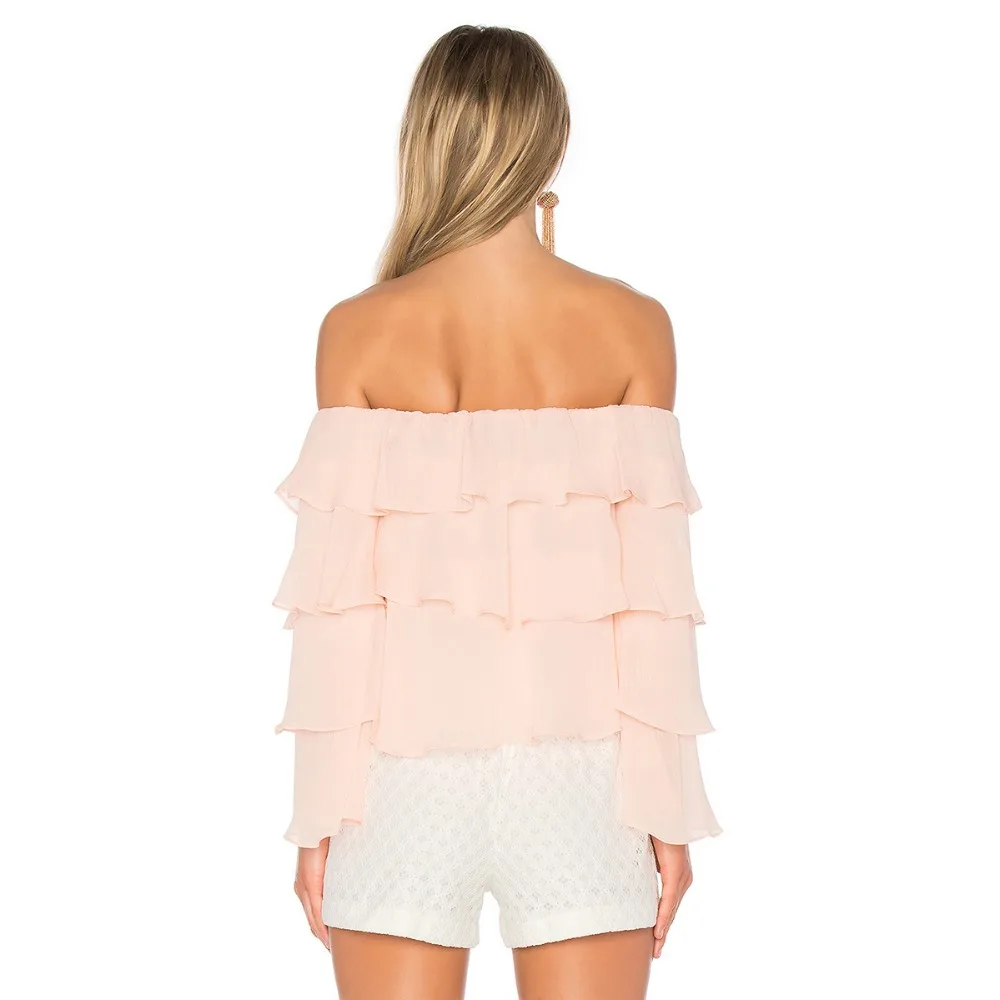 Лето 2017 г. Poleras спинки модная футболка женская t Женская Tshir T холод от плеча