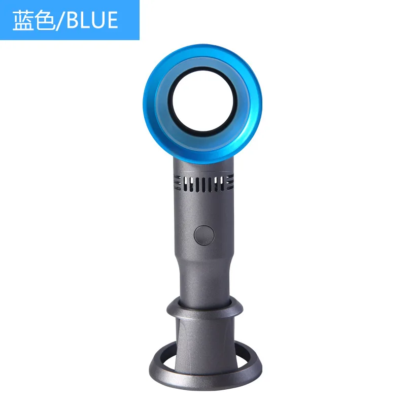 Blue Мини ручной вентилятор USB голые летний вентилятор Портативный Перезаряжаемые кондиционер для домашнего офиса траве с держатель телефона - Цвет: Blue
