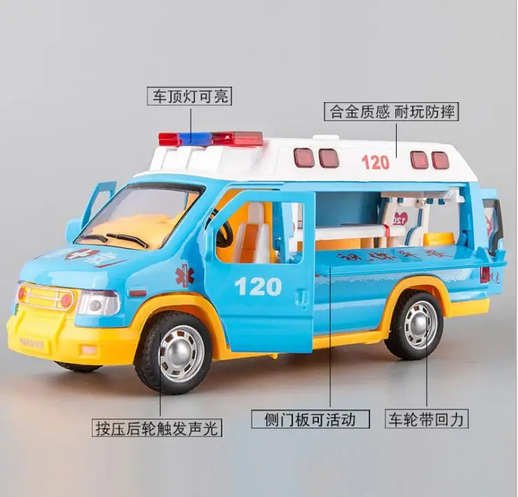 1:24 18 см машина скорой помощи Игрушечная металлическая игрушка Diecasts & игрушечные
