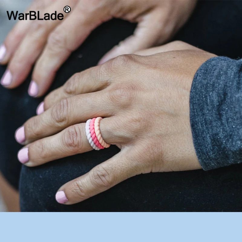 Модное тонкое плетеное Силиконовое кольцо 3 мм для женщин обручальные кольца